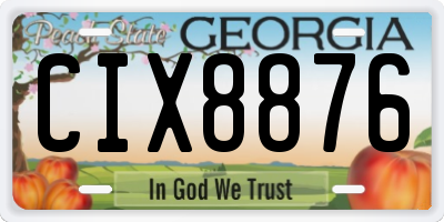 GA license plate CIX8876