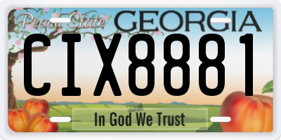GA license plate CIX8881