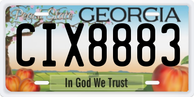 GA license plate CIX8883