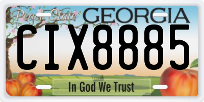 GA license plate CIX8885