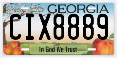 GA license plate CIX8889
