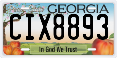 GA license plate CIX8893