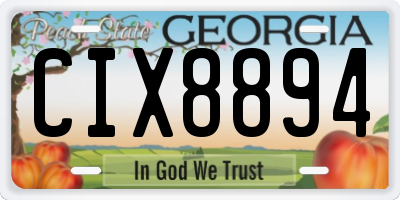GA license plate CIX8894