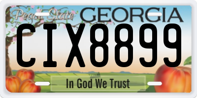 GA license plate CIX8899