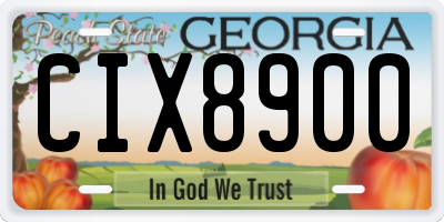 GA license plate CIX8900