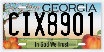GA license plate CIX8901