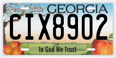 GA license plate CIX8902