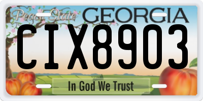 GA license plate CIX8903