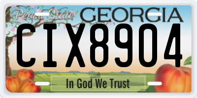 GA license plate CIX8904