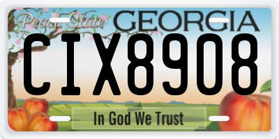 GA license plate CIX8908