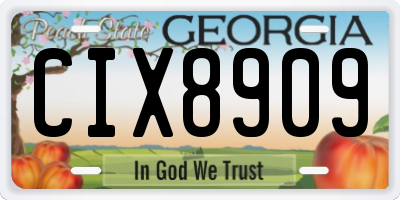 GA license plate CIX8909