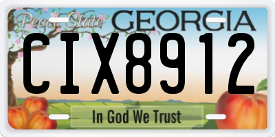 GA license plate CIX8912