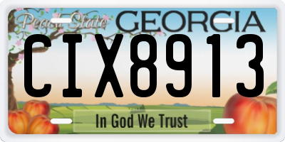 GA license plate CIX8913