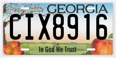 GA license plate CIX8916