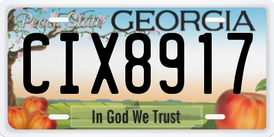 GA license plate CIX8917