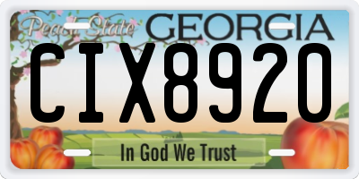 GA license plate CIX8920
