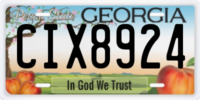 GA license plate CIX8924