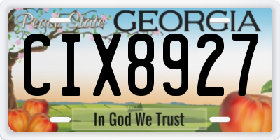GA license plate CIX8927