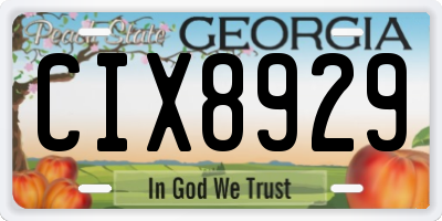 GA license plate CIX8929