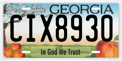 GA license plate CIX8930