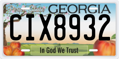 GA license plate CIX8932