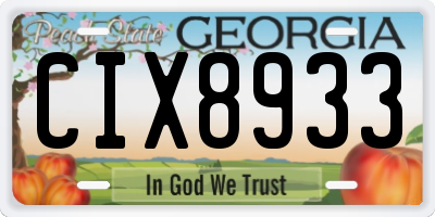 GA license plate CIX8933