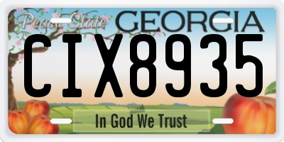 GA license plate CIX8935