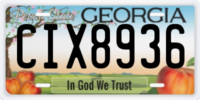 GA license plate CIX8936