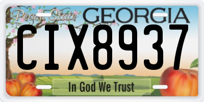 GA license plate CIX8937