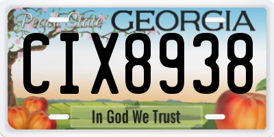 GA license plate CIX8938