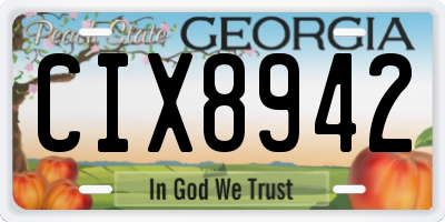 GA license plate CIX8942