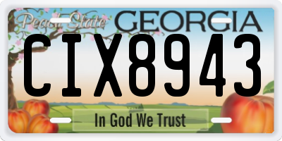 GA license plate CIX8943