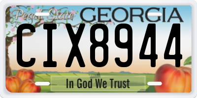 GA license plate CIX8944
