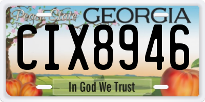 GA license plate CIX8946