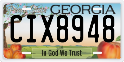 GA license plate CIX8948