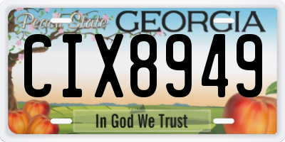GA license plate CIX8949