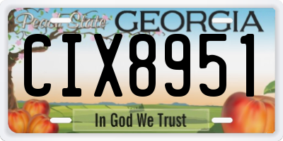 GA license plate CIX8951