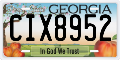 GA license plate CIX8952