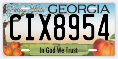 GA license plate CIX8954