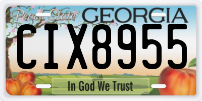 GA license plate CIX8955