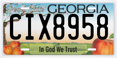GA license plate CIX8958