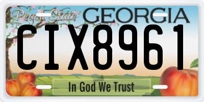 GA license plate CIX8961