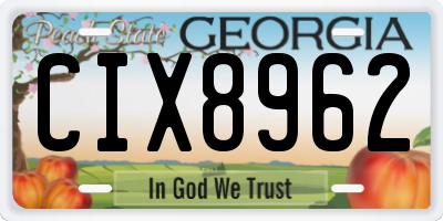 GA license plate CIX8962