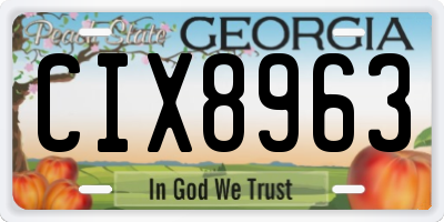 GA license plate CIX8963