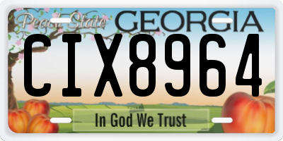 GA license plate CIX8964