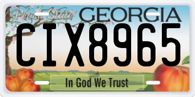 GA license plate CIX8965