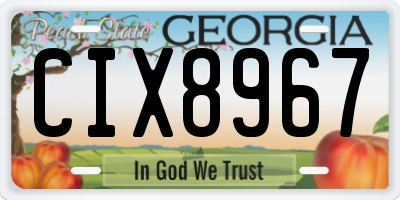 GA license plate CIX8967