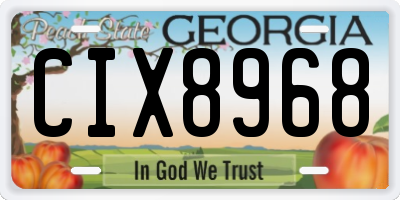 GA license plate CIX8968