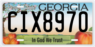 GA license plate CIX8970