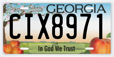 GA license plate CIX8971